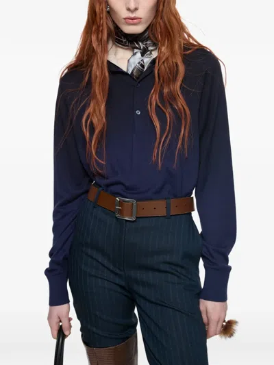 Acne Studios Contrast-collar Silk-blend Sweater In Multi