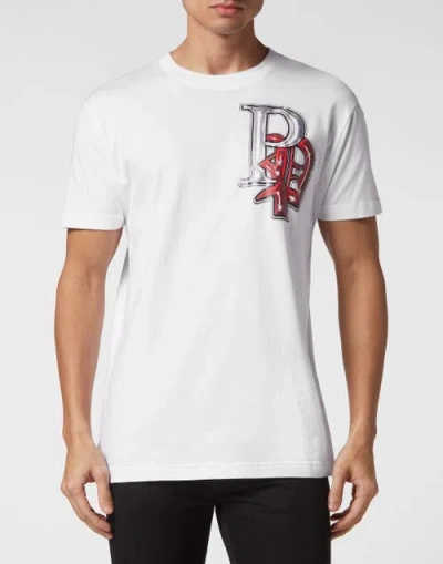 Philipp Plein T-shirt Round Neck Ss Skully Gang Men In White
