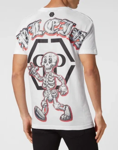 Philipp Plein T-shirt Round Neck Ss Skully Gang Men In White