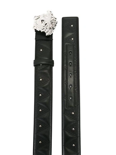 Shop Versace Palazzo Medusa Stud Belt In Black