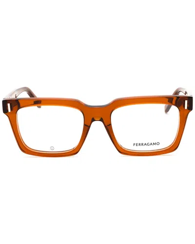 Ferragamo Rectangular Acetate Eyeglasses 53mm In Brown