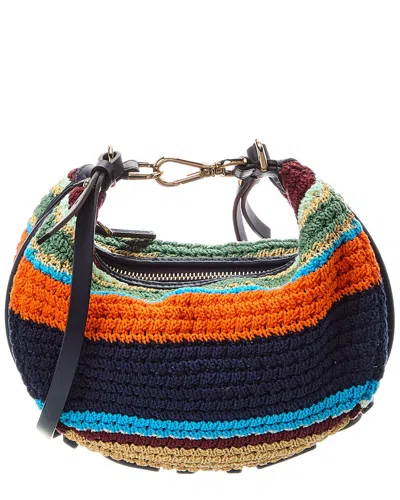 Fendi Graph Striped Crochet Mini Bag In Multi