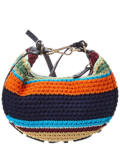 Fendi Graph Striped Crochet Mini Bag In Multi