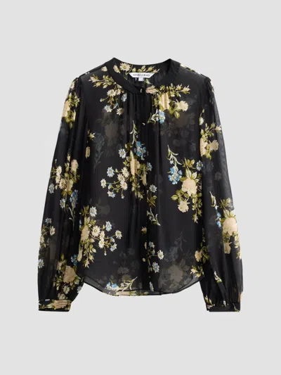 Veronica Beard Ashlynn Silk Blouse In Black