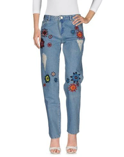 House Of Holland Denim Trousers In Blue