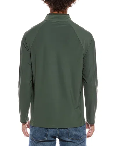 Ben Sherman Pique 1/4-zip Pullover In Green