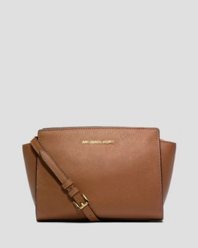 Shop Michael Michael Kors Selma Medium Messenger Crossbody In Luggage