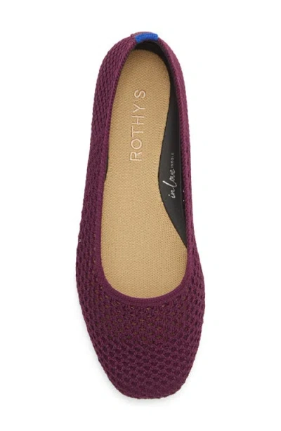 Rothys Rothy's The Max Square Flat In Plum Mesh