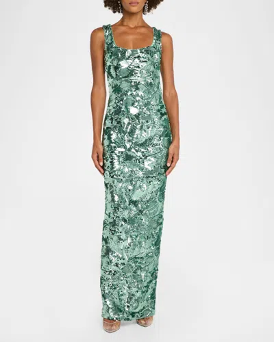 Helsi Iris Sequin Sleeveless Gown In Multi