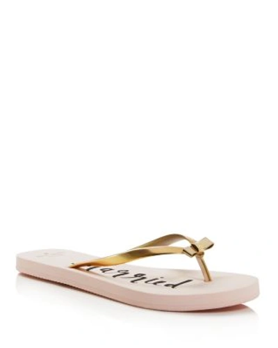 Shop Kate Spade New York Nadine Just Married Flip-flops In Gold