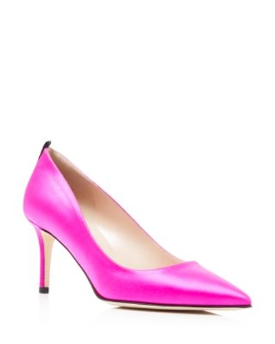 Shop Sjp By Sarah Jessica Parker Fawn Satin Mid Heel Pumps In Candy