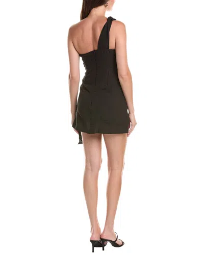 Ipponelli Solid One Shoulder Mini Dress In Black