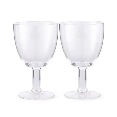 Spode Set Of 2 Kit Kemp Glassware Flow Wine Glasses In Clear