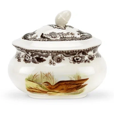 Spode Woodland Covered Sugar Bow In White