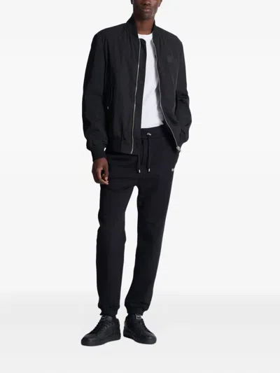 Balmain Logo Printed Elasticated Waistband Track Pants In Black