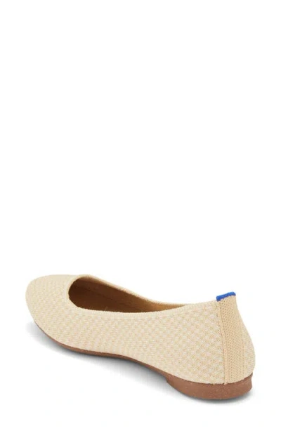 Rothys Rothy's The Max Square Flat In Sandstone Micro Check