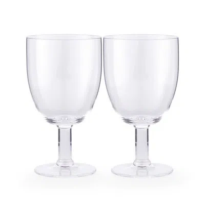 Spode Set Of 2 Kit Kemp Glassware Flow Wine Glasses In Clear