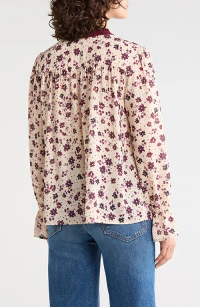 Gemma + Jane Georgette Button Front Top In Multi