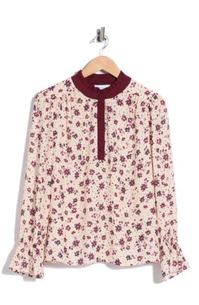 Gemma + Jane Georgette Button Front Top In Multi