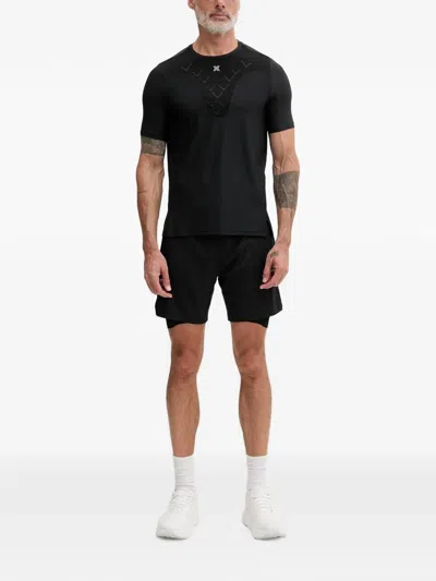 X-bionic Corefusion Run Logo-print Panelled T-shirt In Black