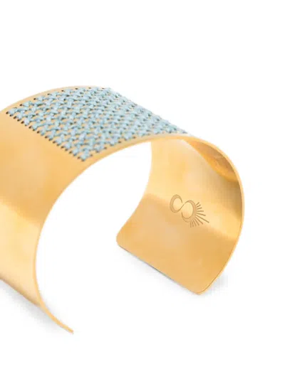 L'eight Studio Beaded Cuff Bracelet In Gold