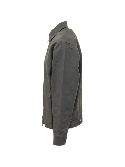 Essentials Cotton Twill Work Jacket In Gray