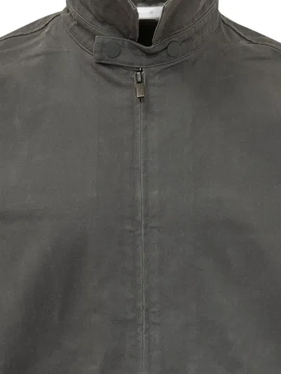 Essentials Cotton Twill Work Jacket In Gray
