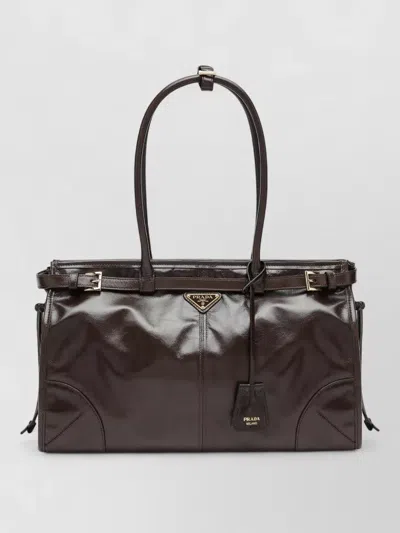 Prada Structured Tote Bag Smooth Leather Handles