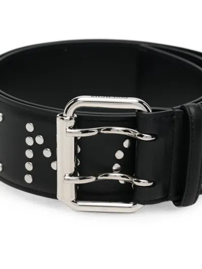 Givenchy Leather Belt Adjustable Size Studded Design Versatile In Black