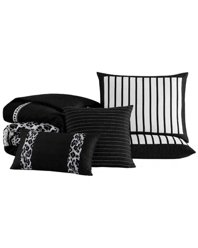 Bebejan 220 Thread Count Jaguar Reversible Comforter Set In Black