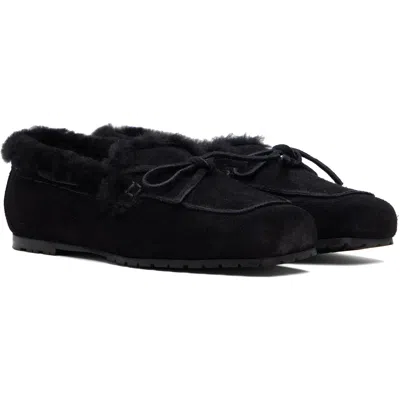 Aeyde Black Jasper Shearling Loafers In Black