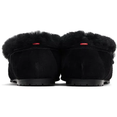 Aeyde Black Jasper Shearling Loafers In Black