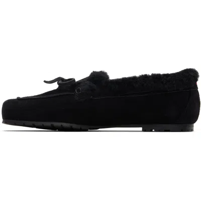 Aeyde Black Jasper Shearling Loafers In Black