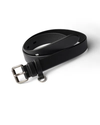 Prada Leather Belt In Black