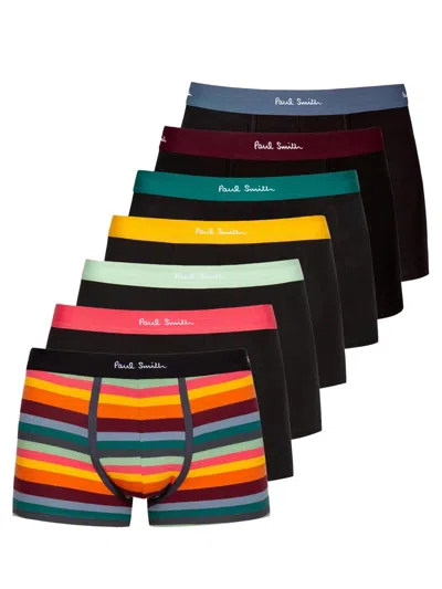 Paul Smith Set Of Seven Stretch Boxer Briefs In Organic Cotton In Multi
