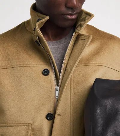 Lardini Beige Wool Oves Aries Full-length Jacket In Neutral