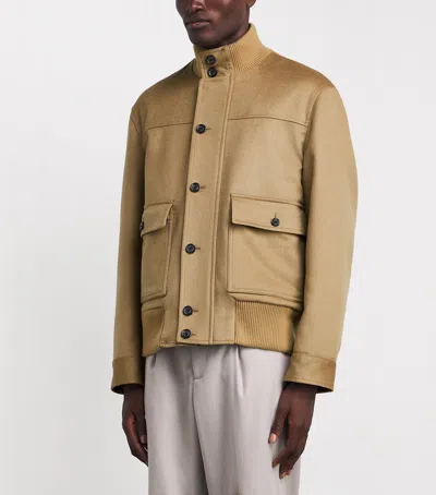 Lardini Beige Wool Oves Aries Full-length Jacket In Neutral