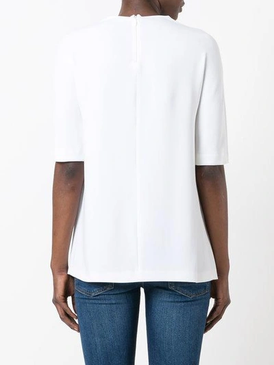 Shop Stella Mccartney Perforated Lace Panel Blouse - White
