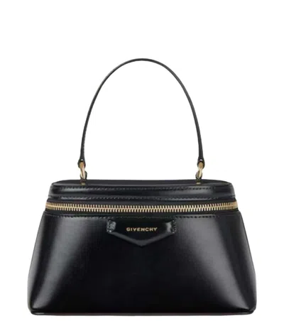 Givenchy Vanity Antigona Leather Handbag With Lettering Logo On The Front In Black