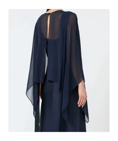 Max Mara Studio Msenebbie Stole Navy In Blue