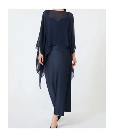 Max Mara Studio Msenebbie Stole Navy In Blue
