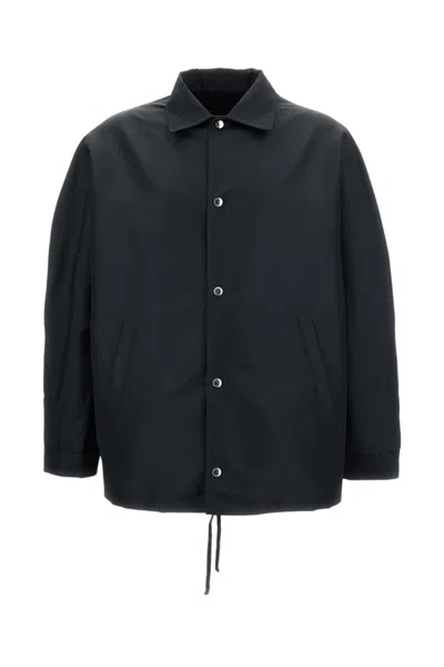 Givenchy Coach Jacket In Polyfaille Embroidered Paris In Black