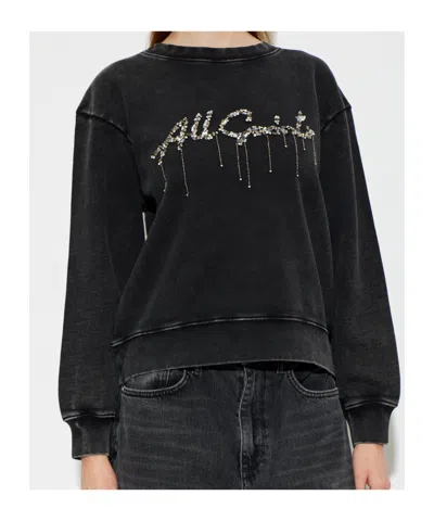 Allsaints Chains Pippa Embellished Sweatshirt In Black