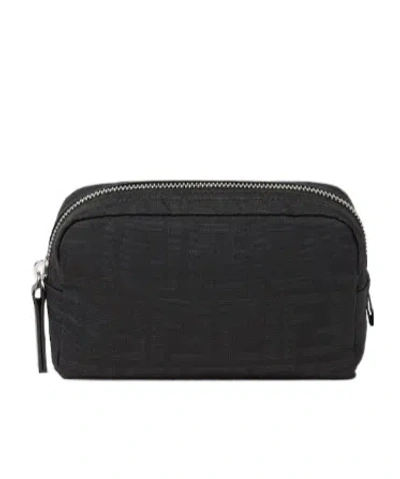 Fendi Medium-sized Vanity Case With Central Zippered Compartment In Black