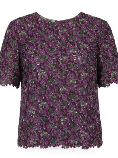 Valentino Floral-pattern Top In Multi
