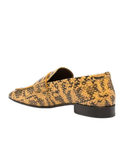 Dries Van Noten Snakeskin-effect Leather Loafers In Yellow