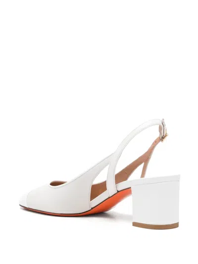 Santoni Leather Slingback Pumps In Multi