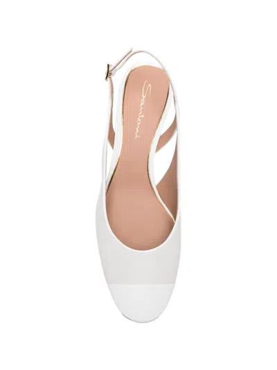 Santoni Leather Slingback Pumps In Multi