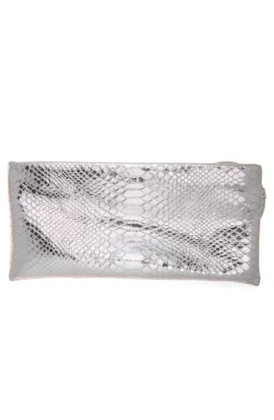 Tom Ford Python Embossed Leather Clutch In Gray