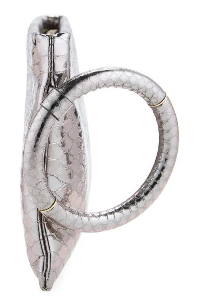 Tom Ford Python Embossed Leather Clutch In Gray